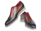 Paul Parkman Oxfords intelligents et décontractés à bout d'aile pour hommes, multicolores (ID#187-MIX-NVY)