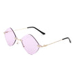 Bluewave - Rimless Retro Round Geometric Frameless Tinted Fashion Sunglasses