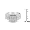 Bague en grappe de diamants en or blanc 10 carats (1 carat au total, couleur HI, clarté I1-I2)