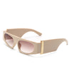 Starisle - Rectangle Chic Oval Lens Chunky Slim Fashion Sunglasses