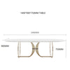 Italian Gold Modern Marble and Stainless Steel Table 6 Chairs