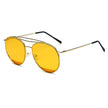 LOWELL | Unisex Round Double Brow Bar Aviator Style Sunglasses