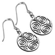 Triskele With Celtic Trinity Silver Earrings