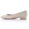 Ballerine classique en cuir à bout carré - (Beige clair)