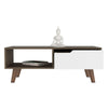 Table basse 2.0 Bull, salon, marron foncé/blanc