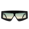 Celestia - Rectangle Chunky Oversize Square Tinted Flat Top Sunglasses