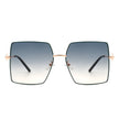 Benazia - Square Oversize Flat Top Large Tinted Women Fashion Sunglasses