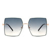 Benazia - Square Oversize Flat Top Large Tinted Women Fashion Sunglasses