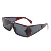 Daylumin - Rectangle Retro Chunky Square Wrap Around Sunglasses