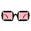 Luminite - Square Retro Irregular Frame Futuristic Fashion Tinted Sunglasses