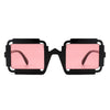 Luminite - Square Retro Irregular Frame Futuristic Fashion Tinted Sunglasses