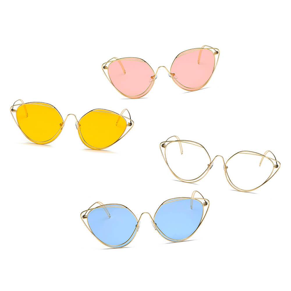 LISLE | Lunettes de soleil œil de chat à fil rond pour femmes, à la mode