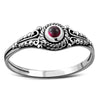 Ethnic Style Garnet Stone Silver Ring