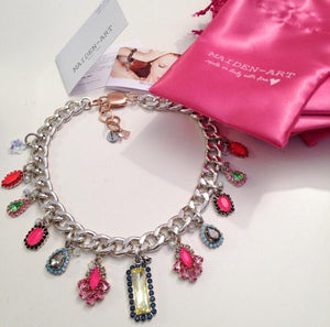 Bib Necklace With Colorful Swarovski Crystals