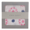 Drap de lit en mousseline de coton indigo Primrose