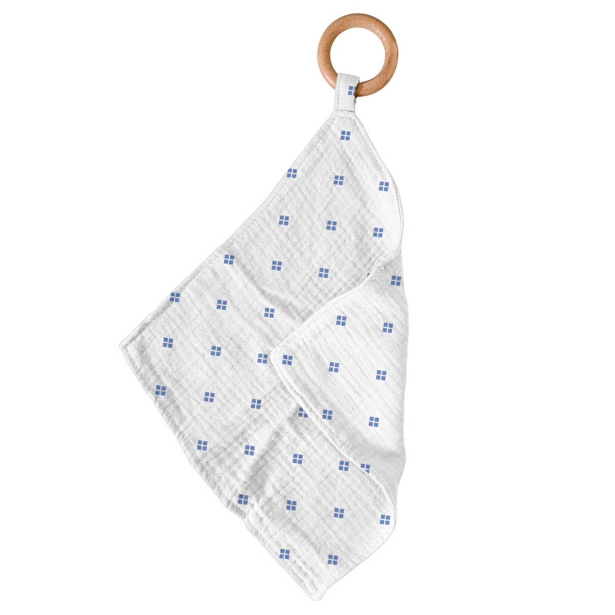 Periwinkle Diamond Polka Dot Bamboo Newcastle Teether