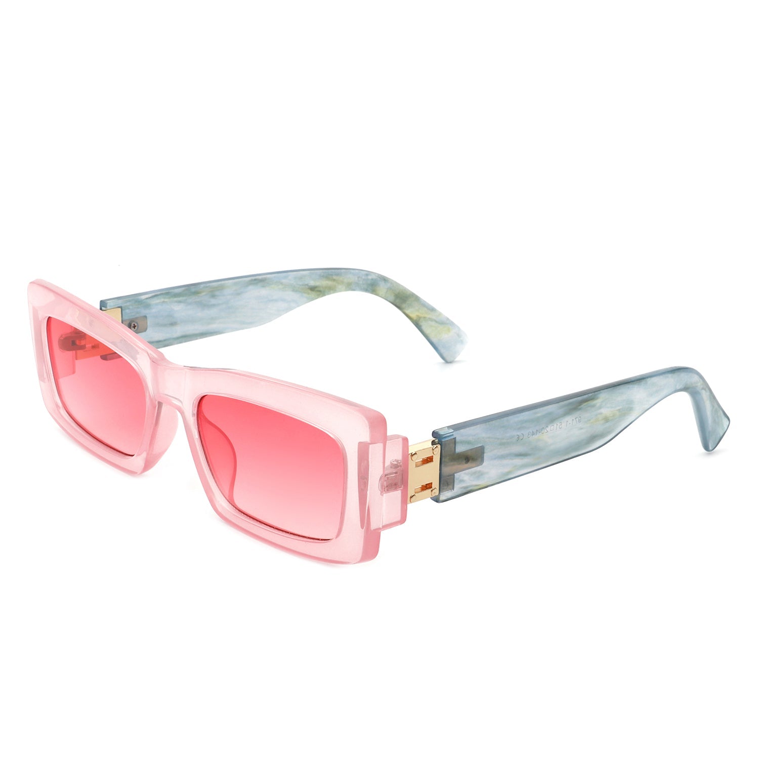 Illumyne - Retro Narrow Rectangle Flat Top Slim Fashion Sunglasses