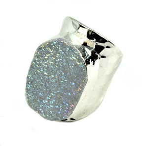 Bague tendance Amy Druzy en argent-blanc