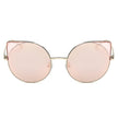 Dublin- Women Mirrored Lens Round Cat Eye Sunglasses