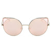 Dublin- Women Mirrored Lens Round Cat Eye Sunglasses