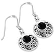 Boucles d'oreilles en argent avec nœud celtique rond en onyx noir