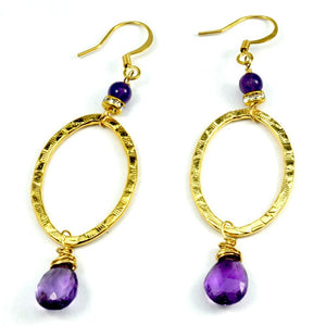 Amethyst Teardrop Earrings