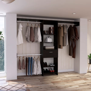 250 Closet System British, Bedroom, Black