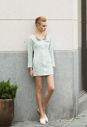 In the Mood to Chill Suit Dress in Pastel Green