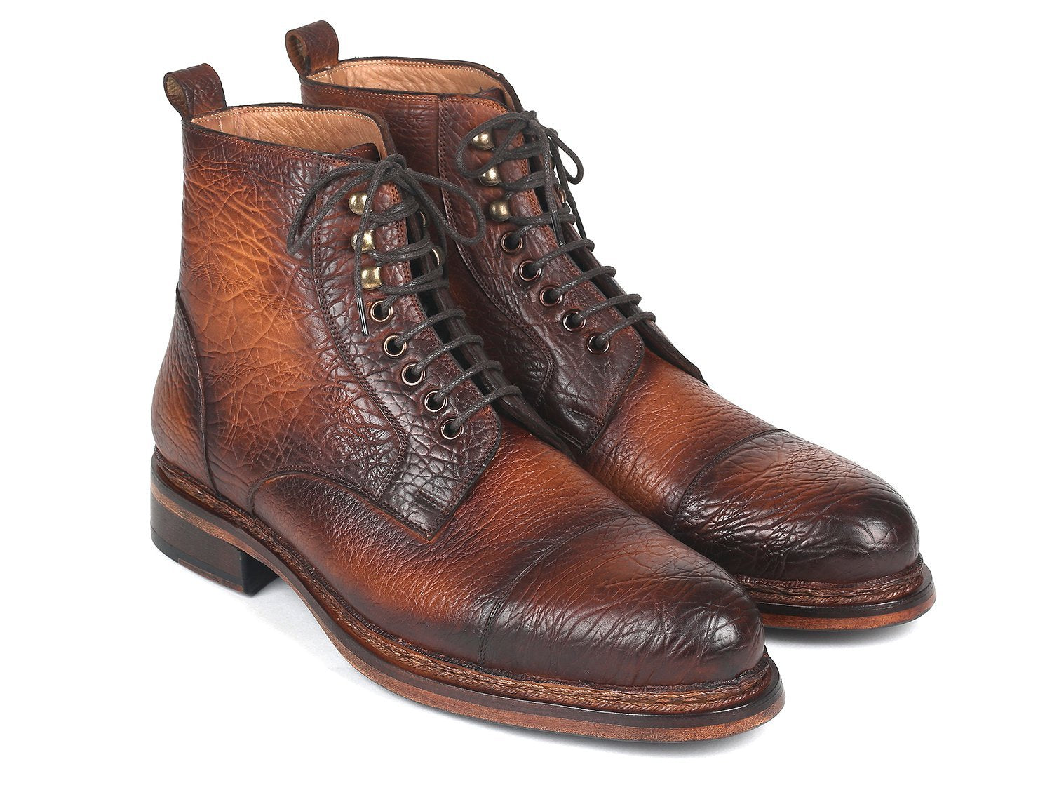 Paul Parkman Bottes en cuir bruni antique Marron