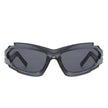 Moonhaze - Futuristic Rectangle Geometric Chunky Sport Wrap Around Sunglasses