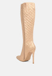 Tinkles Embossed High Heeled Calf Boots