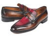 Mocassins bicolores marron et bordeaux Paul Parkman pour hommes (ID#10BB22)