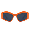 Shimmerz - Square Oversize Irregular Wavy Temple Design Fashion Sunglasses