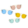 CHOCTAW - Round Tinted Geometric Brow-Bar Fashion Sunglasses