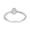 .925 Sterling Silver 1/20 Cttw Miracle Set Diamond Oval Shaped Promise Ring