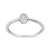 .925 Sterling Silver 1/20 Cttw Miracle Set Diamond Oval Shaped Promise Ring