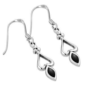 Boucles d'oreilles en argent sterling avec onyx noir