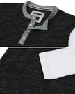 ZIMEGO Men's 3/4 Sleeve Black & White Baseball Henley