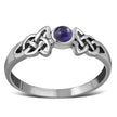 Amethyst Stone Cab Celtic Silver Ring