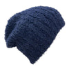 Bonnet en alpaga tricoté à boucle bleu marine