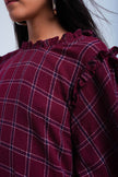 Bordeaux Checked Dress