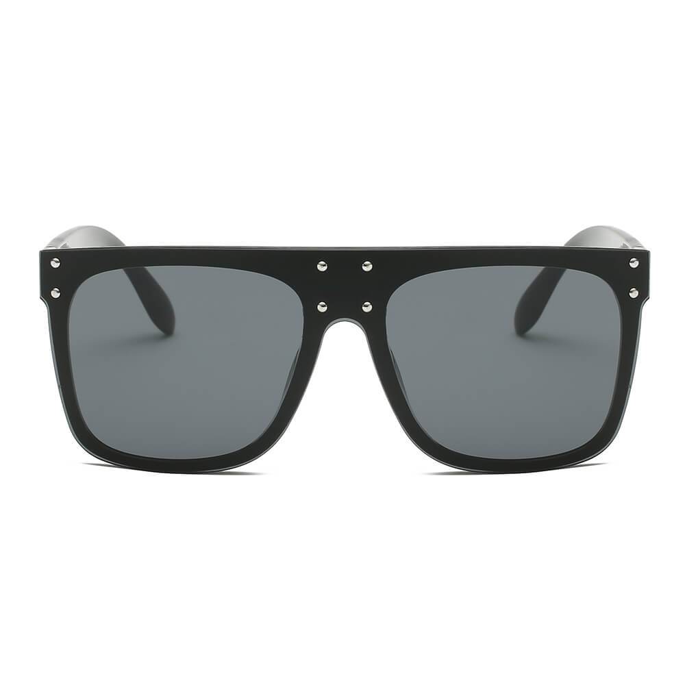 AKRON | Flat Top Oversize Mirrored Square Sunglasses Circle