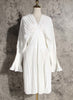 Robe chemise plissée à manches longues Sakiya - Blanc