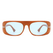 Midnites - Rectangle Retro Oval Fashion Flat Top Vintage Sunglasses