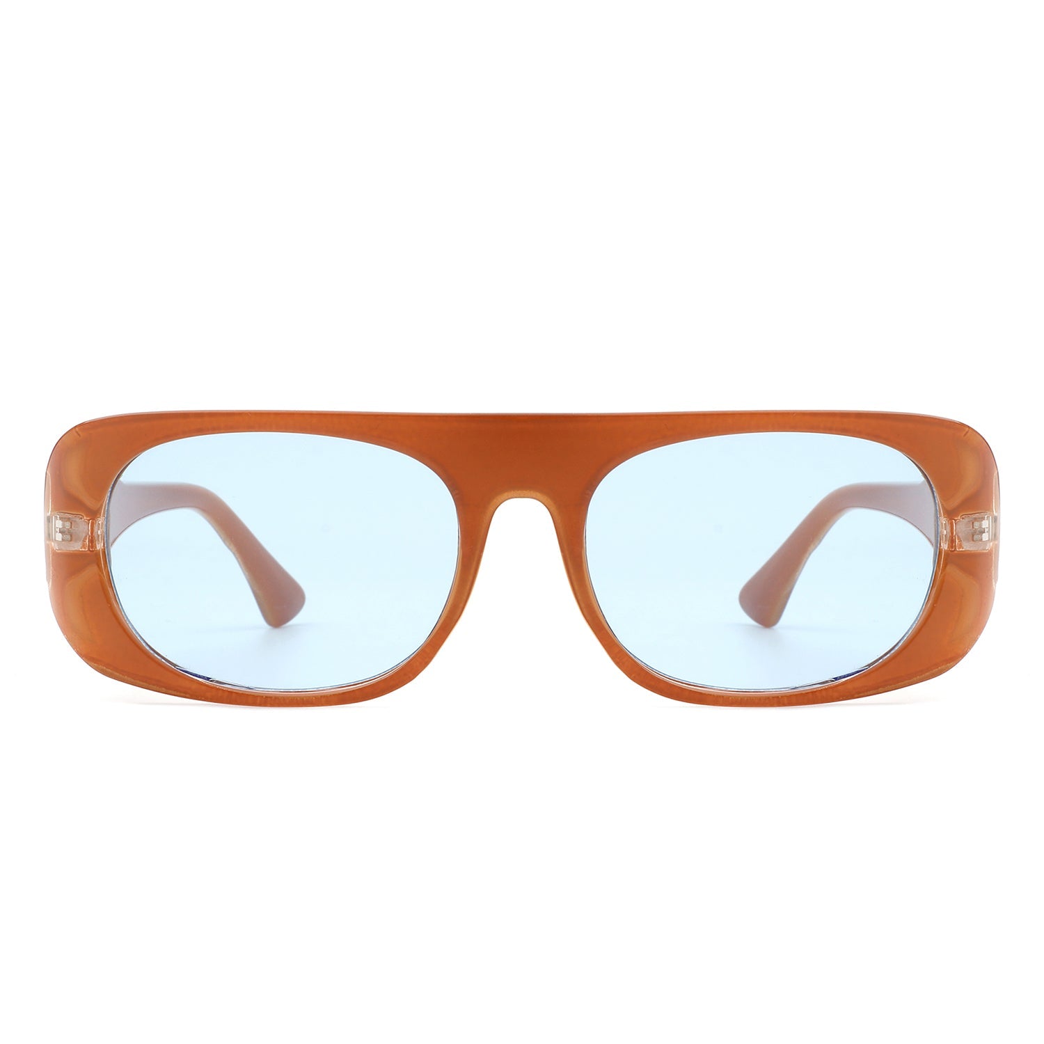 Midnites - Rectangle Retro Oval Fashion Flat Top Vintage Sunglasses