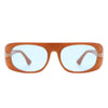 Midnites - Rectangle Retro Oval Fashion Flat Top Vintage Sunglasses