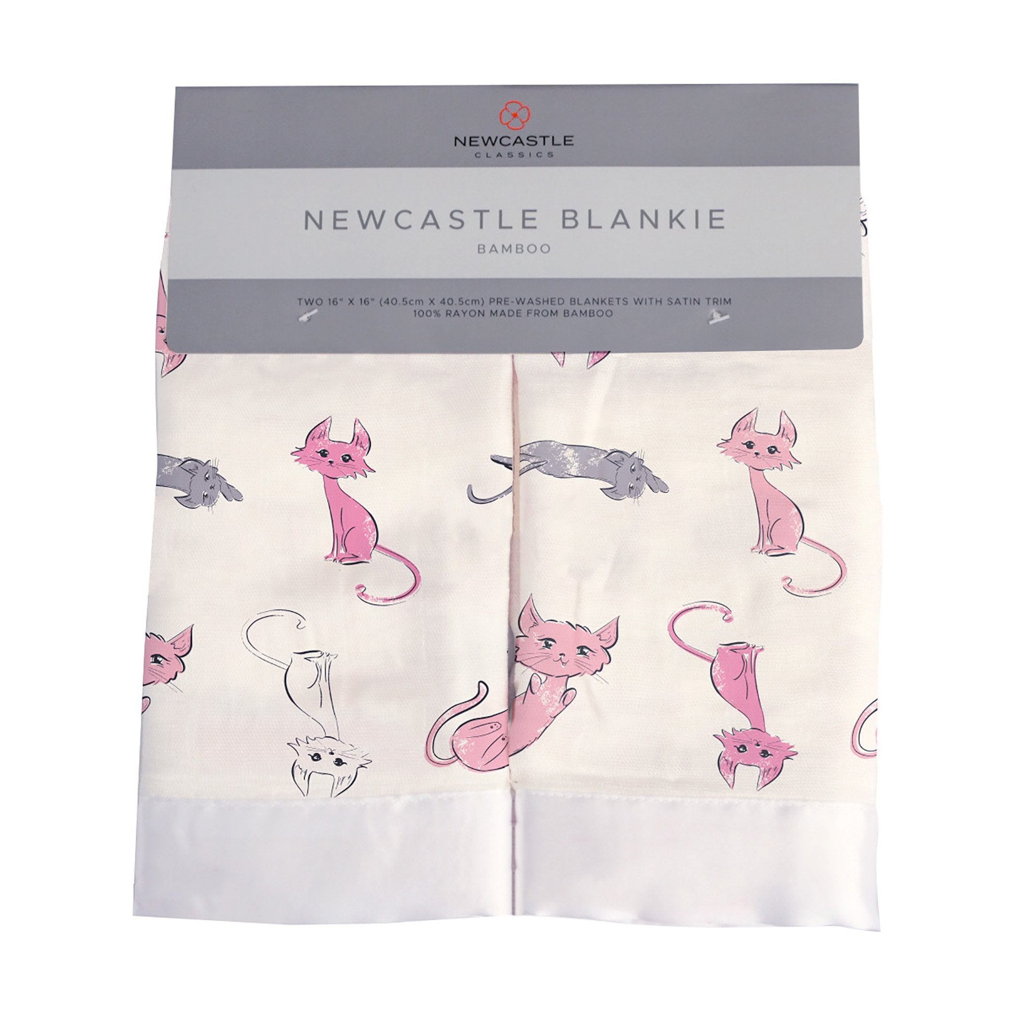 Playful Kitty Bamboo Muslin Security Baby Blankie