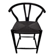 Tabouret de comptoir Dagmar - Noir et corde noire