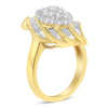 Bague cocktail en or jaune 10 carats et diamants