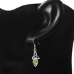 Peridot CZ Celtic Trinity Knot Silver Earrings